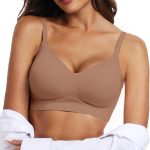 Womens Push Up Everyday Bras Comfortable Wireless  V Neck Seamless Bra Smooth  Wire Free Basic Bras