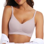 Womens Push Up Everyday Bras Comfortable Wireless  V Neck Seamless Bra Smooth  Wire Free Basic Bras